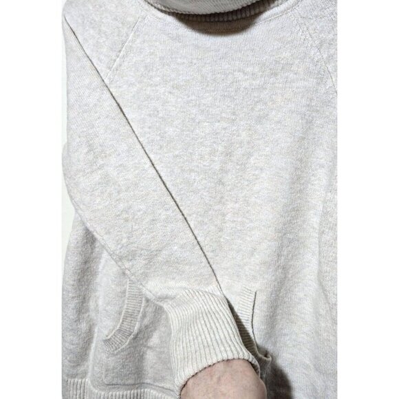Loft Sweater XS White Casual Basics Capsule Wardrobe Kangaroo Pocket Turtle Neck - Picture 10 of 13